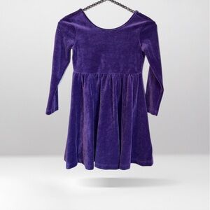 Hanna Andersson Purple Velour Skater Dress Size 5